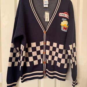 Her Universe Navy and Cream Checkered Cardigan